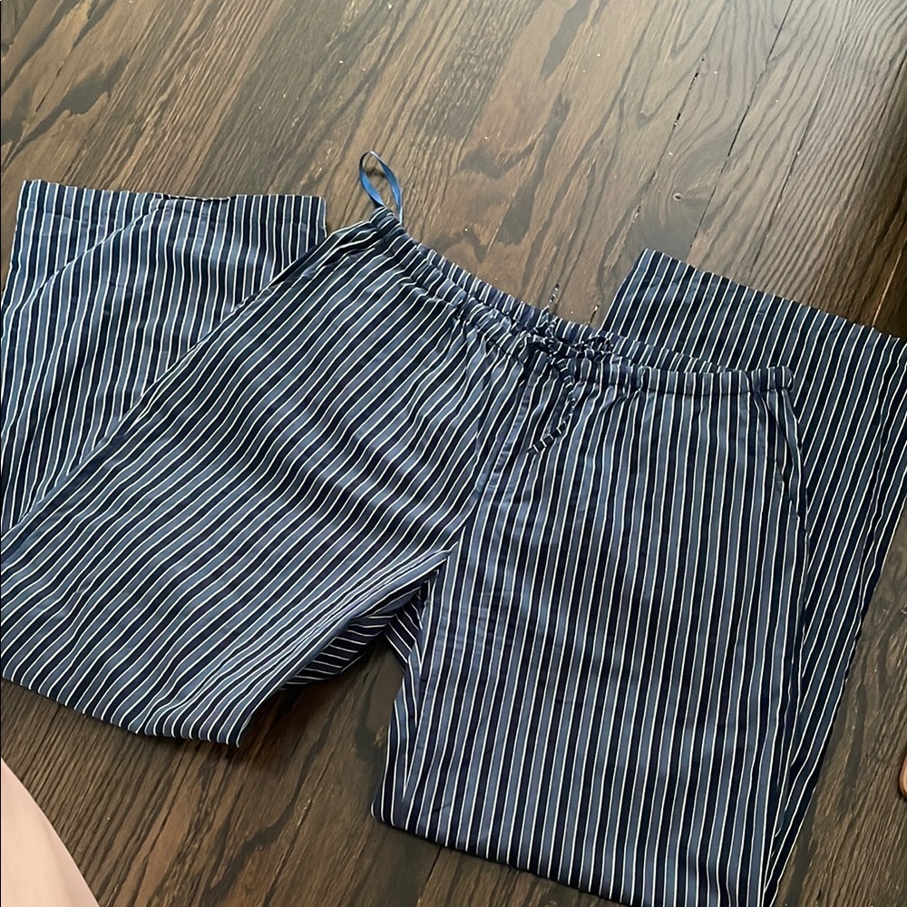 MOTEL Rocks Blue/Navy Cotton Drawstring Pant sz L